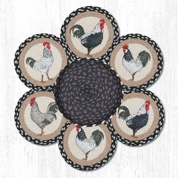 Capitol Importing Co 10 in. Roosters Jute Trivets in a Basket 56-430R